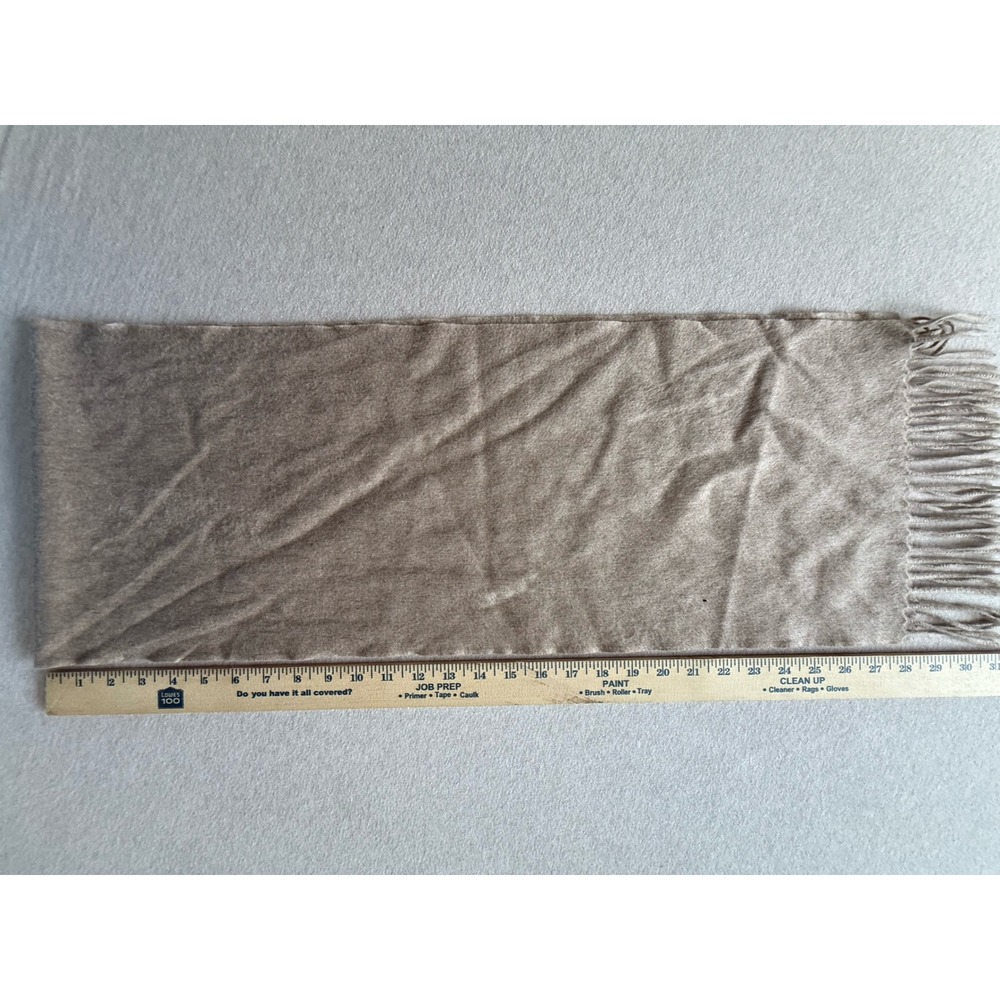 Tan Fringe Scarf Soft Brushed Camel Neutral Winter Wrap Accessory